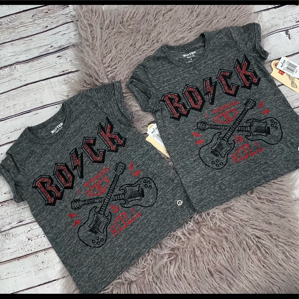 Girls size 5T BUTTER rhinestone t-shirt. NWT
